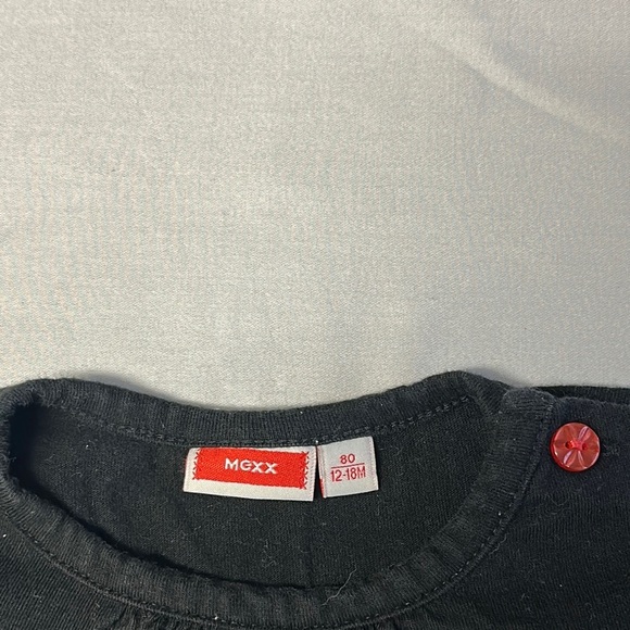 Mexx Black Long Sleeve Tee with Red Accents - Picture 3 of 5